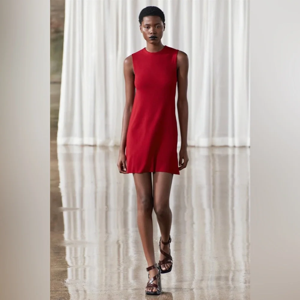 ZARA PLAIN KNIT MINI DRESS ZARA PLAIN KNIT MINI DRESS